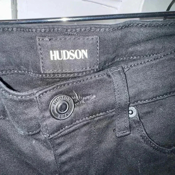 Hudson Krista super skinny black stretch jeans raw hem women’s size 26 - Picture 3 of 10
